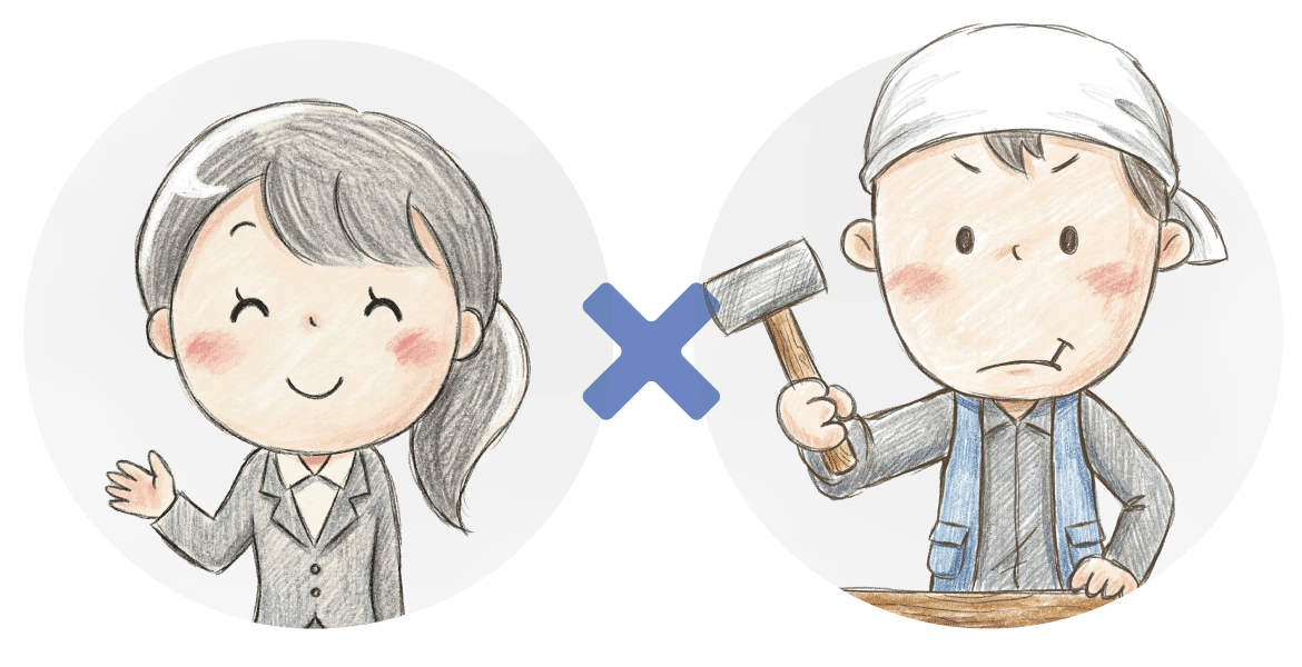 女性スタッフ、大工・職人イラスト